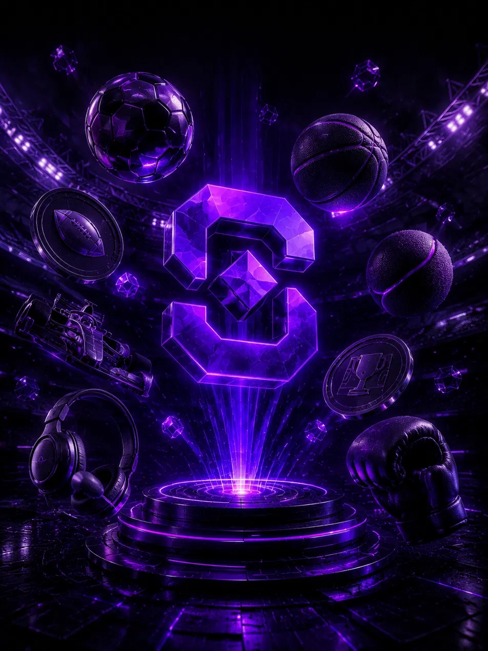 Shuffle sportsbook arena with neon balls and logo
